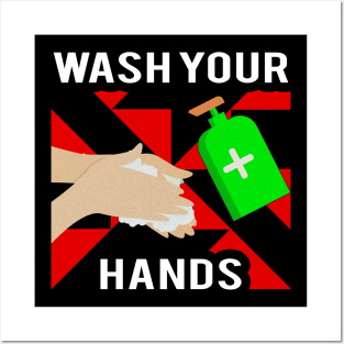 Wash Your Hands Minimalist Typography Design Posters and Art